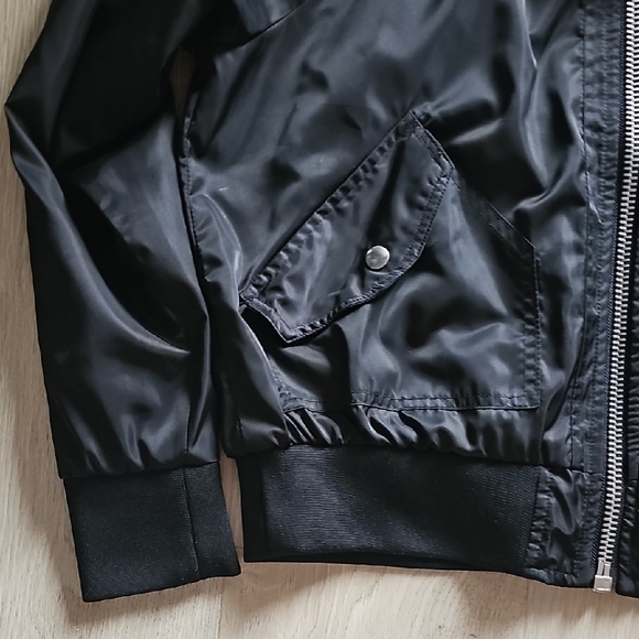 Free People Black Bomber Jacket - Picture 7 of 8